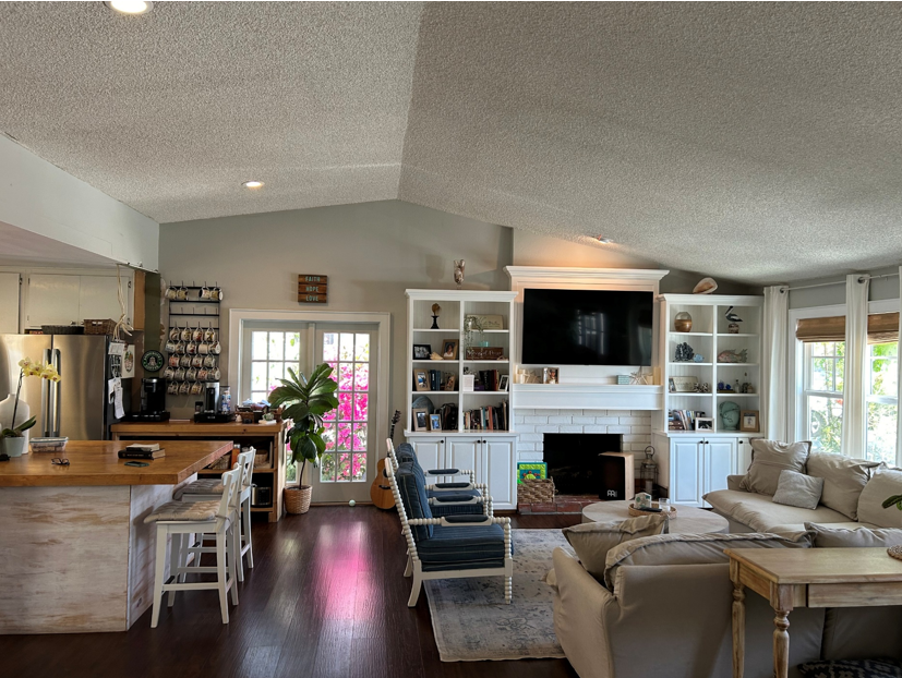 Woodrough kitchen and living before
